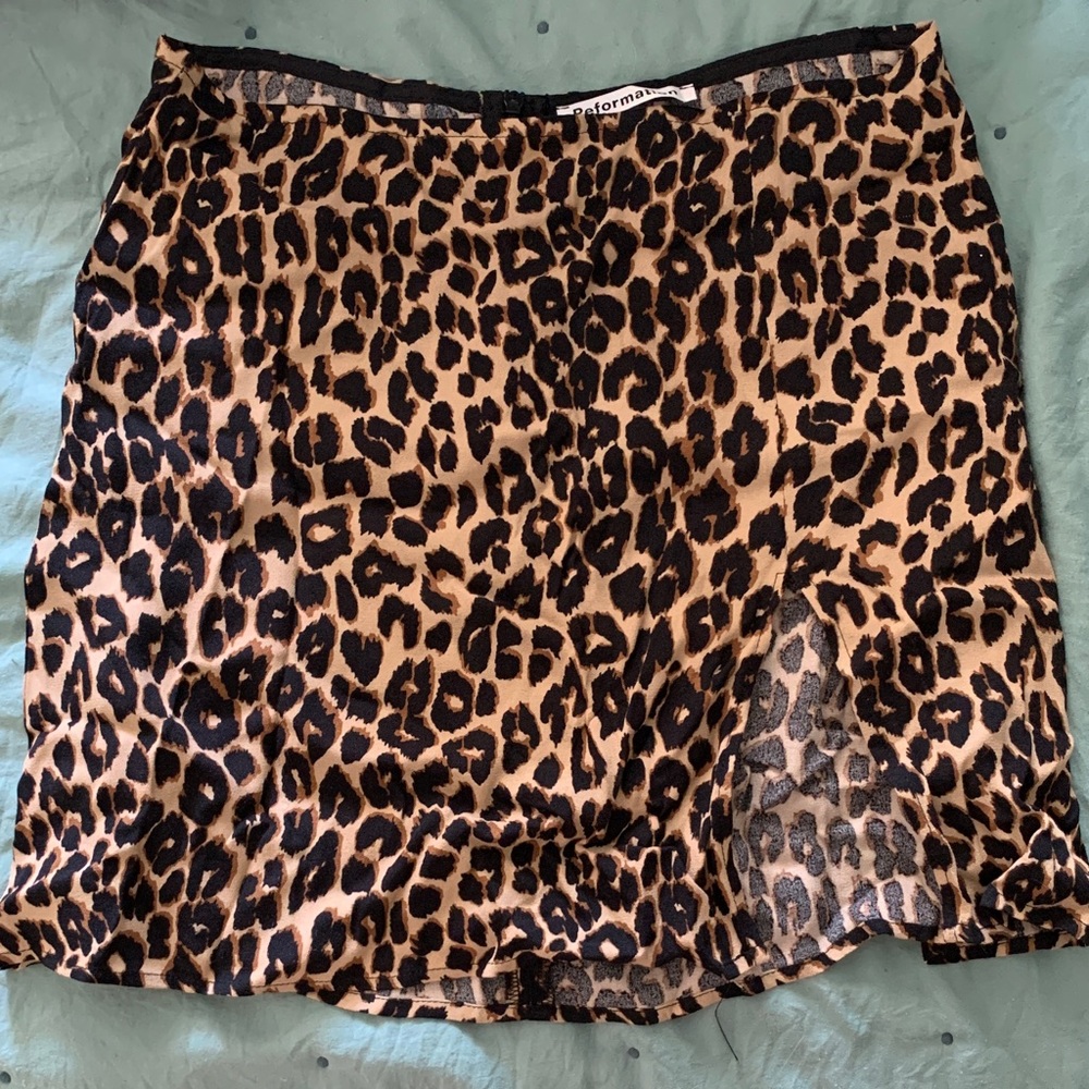 Reformation Margot Animal Print Mini Skirt